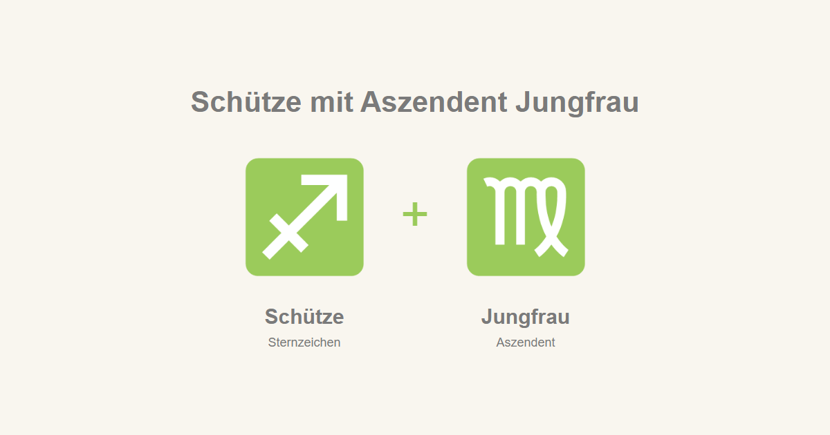 Schütze als Sternzeichen und Jungfrau als Aszendent